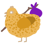 A honey and ochre chicken with a speckle pattern