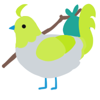 A mist and lime chicken with a head pattern