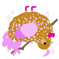 Easter Egg, a ochre and lavender chicken with a speckle pattern
