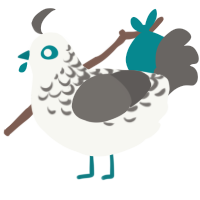 A white and grey chicken with a half-lace pattern
