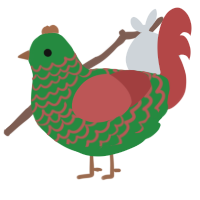 (unnamed), a viridian and red chicken with a lace pattern