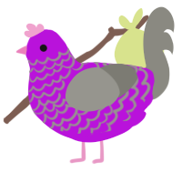 A amethyst and ash chicken with a lace pattern