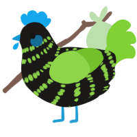 A sable and grass chicken with a bar pattern