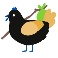 (unnamed), a black and honey chicken