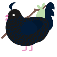 A sable and tumblr chicken with a lace pattern