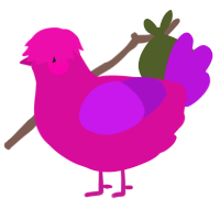 A fuchsia and amethyst chicken