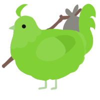 A grass chicken with a head pattern