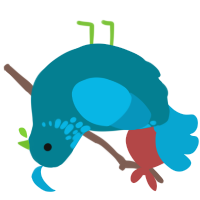 A sea and cerulean chicken with a neck-speckle pattern