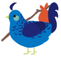 AY955, a sapphire and navy chicken with a half-lace pattern