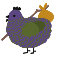 A overcast and olive chicken with a lace pattern