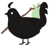 A sable chicken with a lace pattern