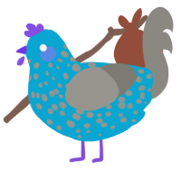A cerulean and ash chicken with a speckle pattern