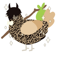 Coin, a black and beige chicken with a double-lace pattern
