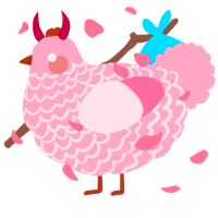 A rose chicken with a lace pattern