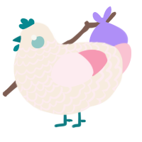 Briar, a cream and rose chicken with a lace pattern