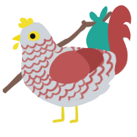 A mist and red chicken with a lace pattern
