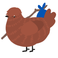 A russet chicken with a bar pattern