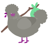 A ash chicken with a neck-speckle pattern