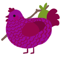 A plum and maroon chicken with a lace pattern