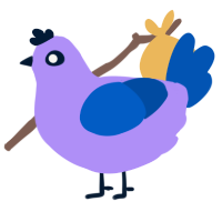 Yuyu, a lilac and ultramarine chicken