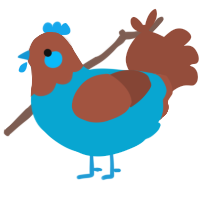 A cerulean and russet chicken with a head pattern