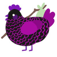 A sable and plum chicken with a lace pattern