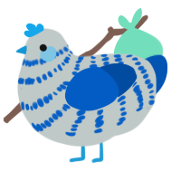 A silver and ultramarine chicken with a bar pattern