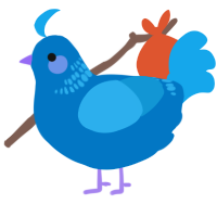 A sapphire and sky chicken with a neck-band pattern