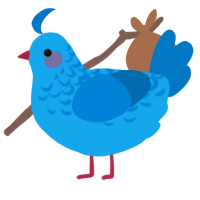 A sky and sapphire chicken with a half-lace pattern