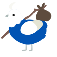 A ultramarine and white chicken with a head pattern