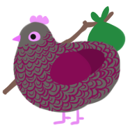 A grey and wine chicken with a double-lace pattern