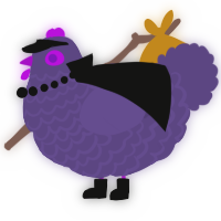 A overcast chicken with a lace pattern