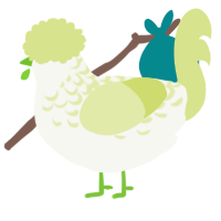 A white and lemon chicken with a half-lace pattern