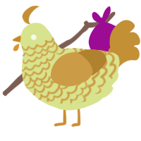 A lemon and gold chicken with a lace pattern