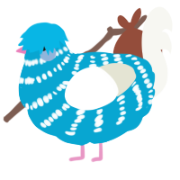 A cerulean and white chicken with a bar pattern