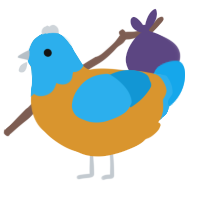 isle, a orange and sky chicken with a head pattern