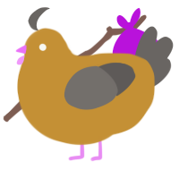 A gold and grey chicken