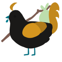 A sable and ochre chicken
