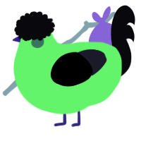 A plum and white chicken