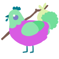 A orchid and spring chicken with a head pattern
