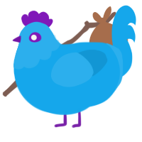 A sky chicken with a head pattern