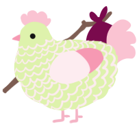A apple and rose chicken with a lace pattern