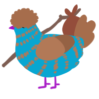 A cerulean and brown chicken with a bar pattern