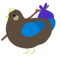 A bark and sapphire chicken