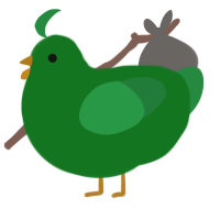 duolingo bird, a leaf and viridian chicken
