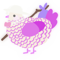 A cream and orchid chicken with a lace pattern