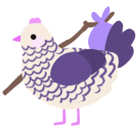 A cream and overcast chicken with a lace pattern