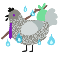 A ash and silver chicken with a double-lace pattern