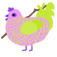 Sakura Pocky, a lavender and lime chicken with a lace pattern