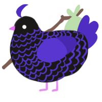 A sable and indigo chicken with a lace pattern